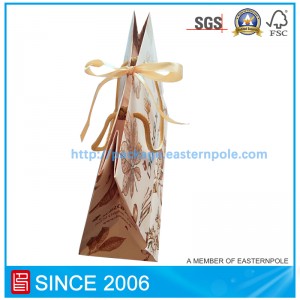 Luxe papieren zak voor kaarsverpakking met lintsluiting