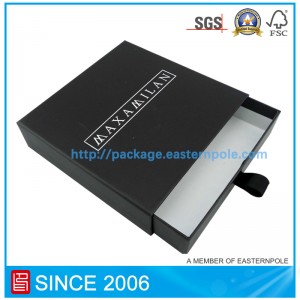 Zwarte stijve kartonnen ladekast