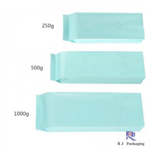 Groothandel Zijde Gusset Valved Matte of gloss Aluminiumfolie Koffiezak 250g 500g 1000g