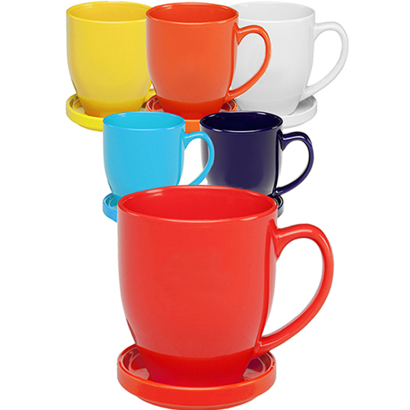 Aangepast vele kleuren duurzaam porselein kopje koffie en schoteltje
