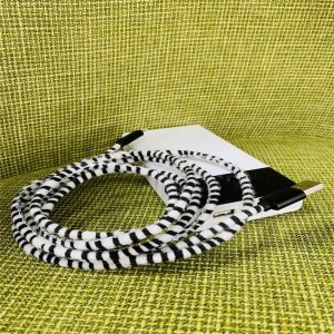 Free Zebra Leather Phone Data Cable