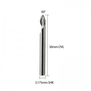 Spiraal 60 Graden V Groef Graveren Tool Platte Bodem CNC Router Bits 1/8 Inch Schacht voor Aluminium MDF Hard Hout Koper 5 STKS
