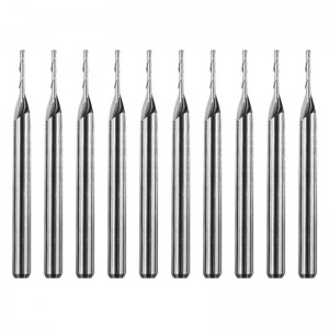 Carbide frezen, dubbele fluiten Spiraalcarbide platte neusfrees CNC-frees 1 mm Snijden Dia.