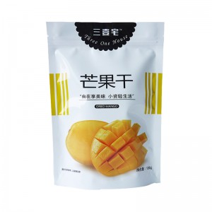 Ontwerp op maat 100g 150g glanzende diepdruk afdrukken opstaande zak verpakking voor gedroogde mango of fruit