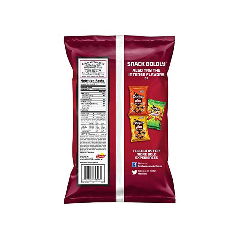 Heat seal op maat gelamineerde plastic folie gevoerde kussen aardappel banaan chip T-shirt tas voor voedsel