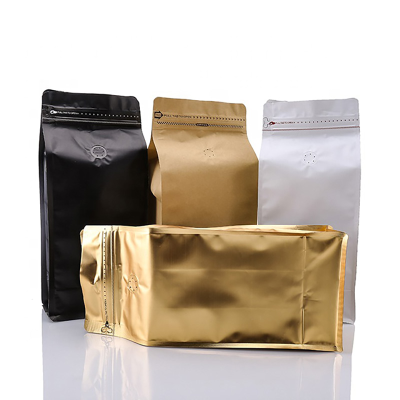 Hoge kwaliteit 100 g 250 g 500 g 1 kg gewone voorraad bruine kraftpapier koffiebonenzakken met klep en ritssluiting