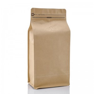 Hoge kwaliteit 100 g 250 g 500 g 1 kg gewone voorraad bruine kraftpapier koffiebonenzakken met klep en ritssluiting