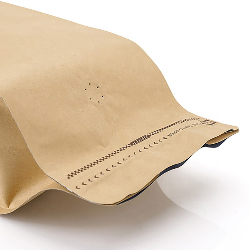Hoge kwaliteit 100 g 250 g 500 g 1 kg gewone voorraad bruine kraftpapier koffiebonenzakken met klep en ritssluiting