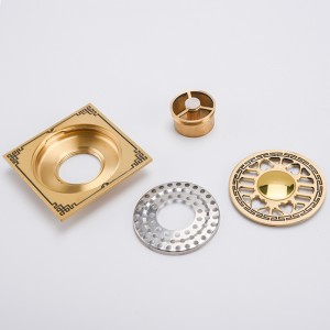 Zwart patroon verborgen douche vierkante badkamer afvoerputje