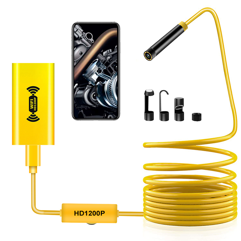 Draadloze endoscoop 2.0 Megapixels HD WiFi Borescope Camera Micro-interface Waterdichte inspectie Snake Camerafor Android, iOS en Windows, iPhone, Samsung, Tablet, Mac