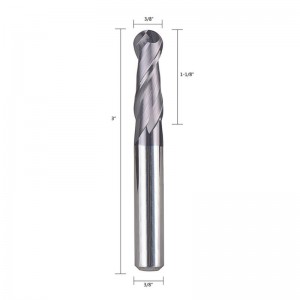 Balneus Carbide Frees CNC Frees Router Bits Dubbele Fluit Spiraal Freesgereedschap 3/8 inch Schacht met 3 inch OVL