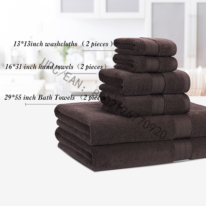 JMD TEXTILE Handdoekenset, gekamd katoenen handdoeken Grijs Set van 6 handdoeken Keuken Zwembad Huishouden, Handdoeken Duurzaam Absorberend Comfortabel Extra grote handdoek (2 washandjes, 2 handdoeken, 2 badhanddoeken)