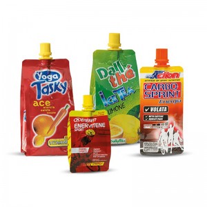 aangepaste 200 ml vloeibare aluminium plastic drank organische banaan fruit gelei sap verpakking opslag doypack uitloop zakje sap zak