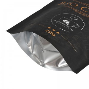 Aangepaste logo koffiezakken herbruikbare sta-tas met ritssluiting Verpakkingszakken voor koffie