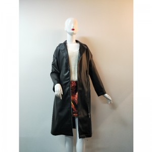 ZWART LONGLING PU JAS DAMES RLWPJ0021N