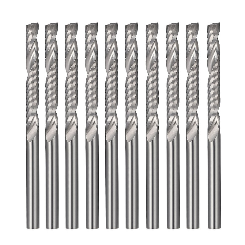 CNC-frezen, 1/8 ”freesfrees met enkele fluit voor hout, nylon, hars, ABS, acryl, PVC, MDF