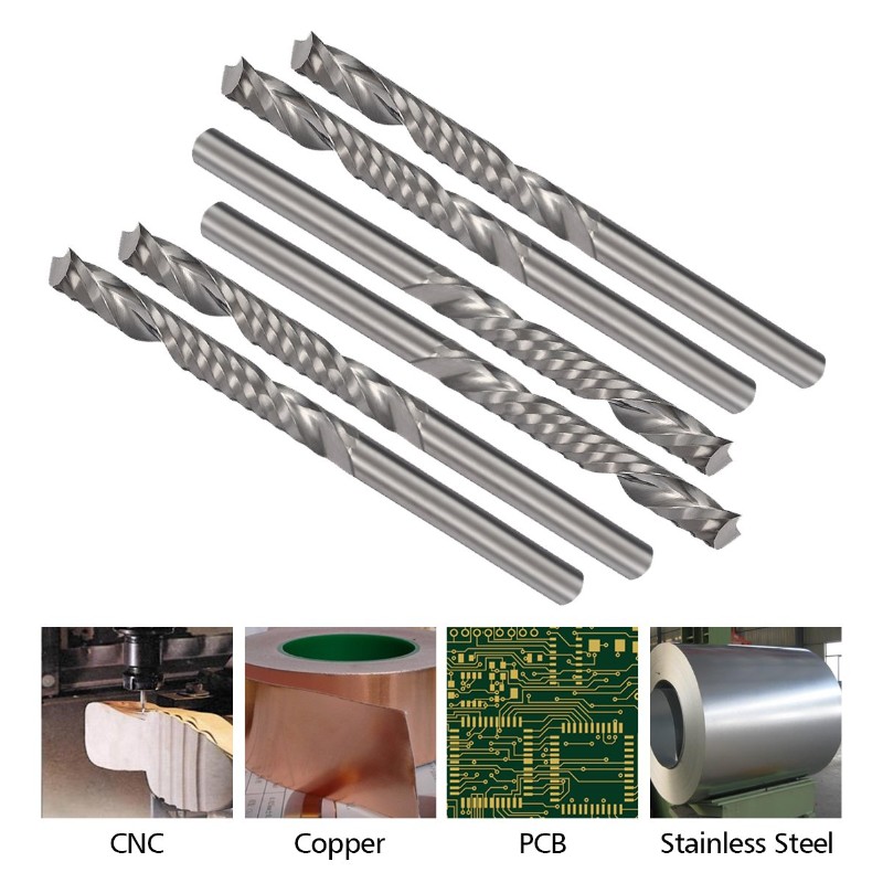 CNC-frezen, 1/8 ”freesfrees met enkele fluit voor hout, nylon, hars, ABS, acryl, PVC, MDF