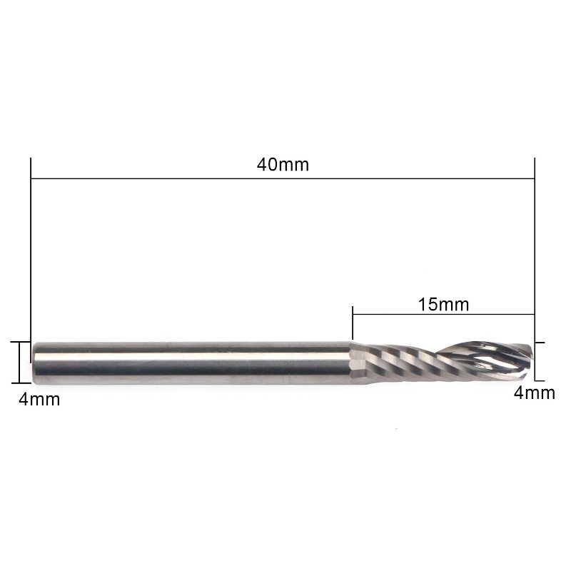 Hardmetalen frees, enkele fluit CNC-frees, 5/32 