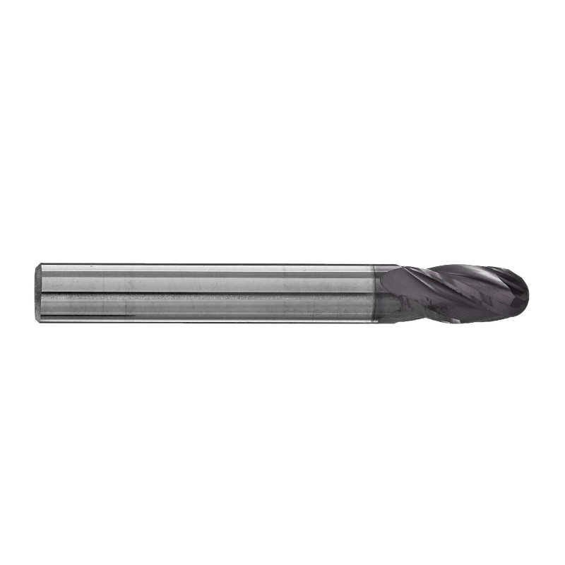 Volhardmetalen kogel neusfrees, gecoat, 4 fluit, 1/4 