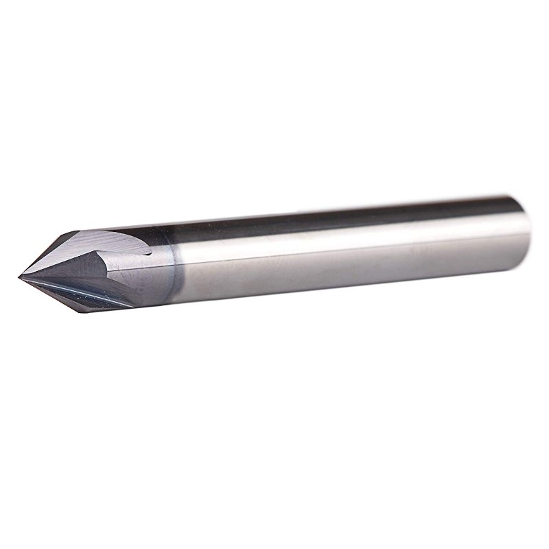 Carbide afschuining End Mill V Groove Router Bit 60 graden, 4 fluiten, 1/4 inch schacht voor CNC Carving en afschuinen