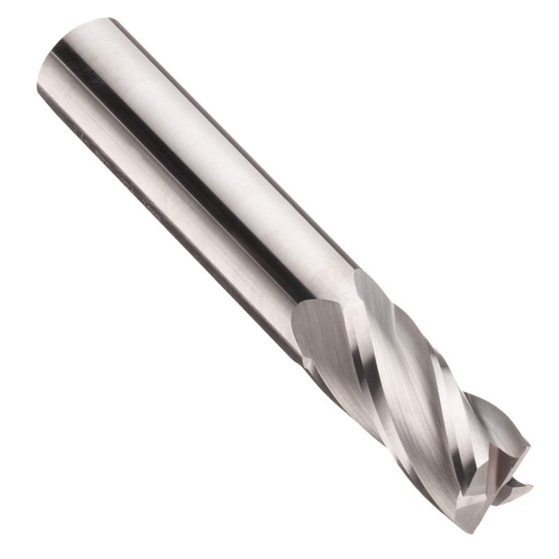 Carbide micro vierkante neusfrees, ongecoate (heldere) afwerking, 30 graden helix, 4 fluiten, 1,5 