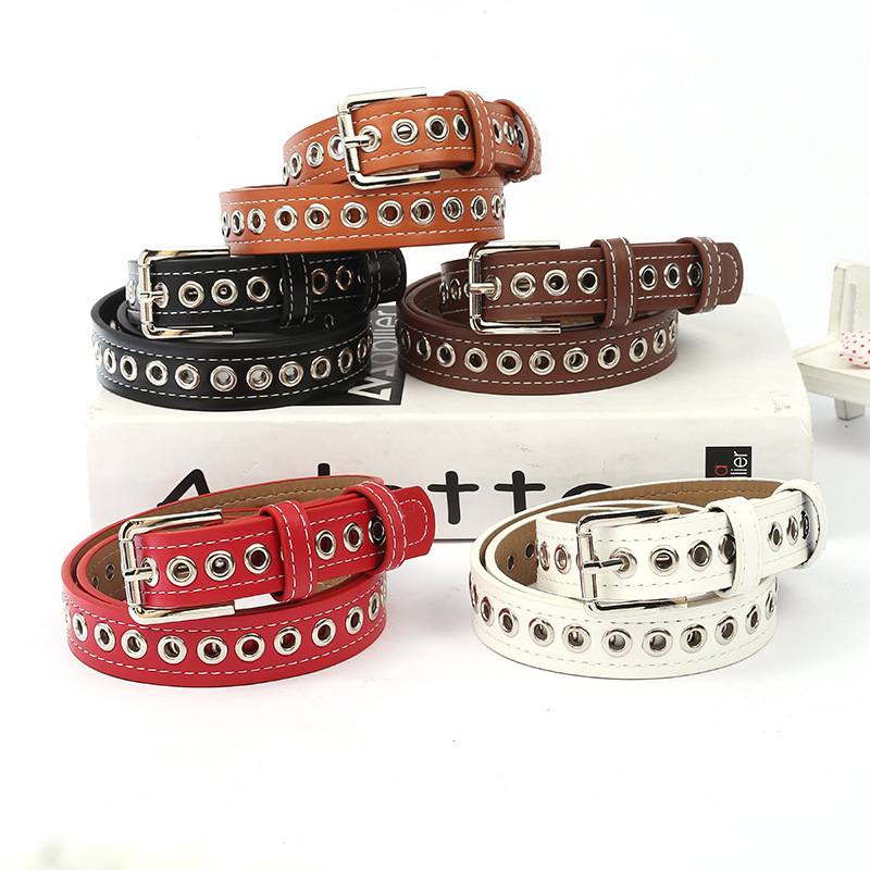 HD0728--2019 Nieuw aangekomen goedkoopste damesmode lederen riem met doorvoertule 1,5 inch
