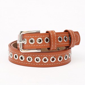 HD0728--2019 Nieuw aangekomen goedkoopste damesmode lederen riem met doorvoertule 1,5 inch