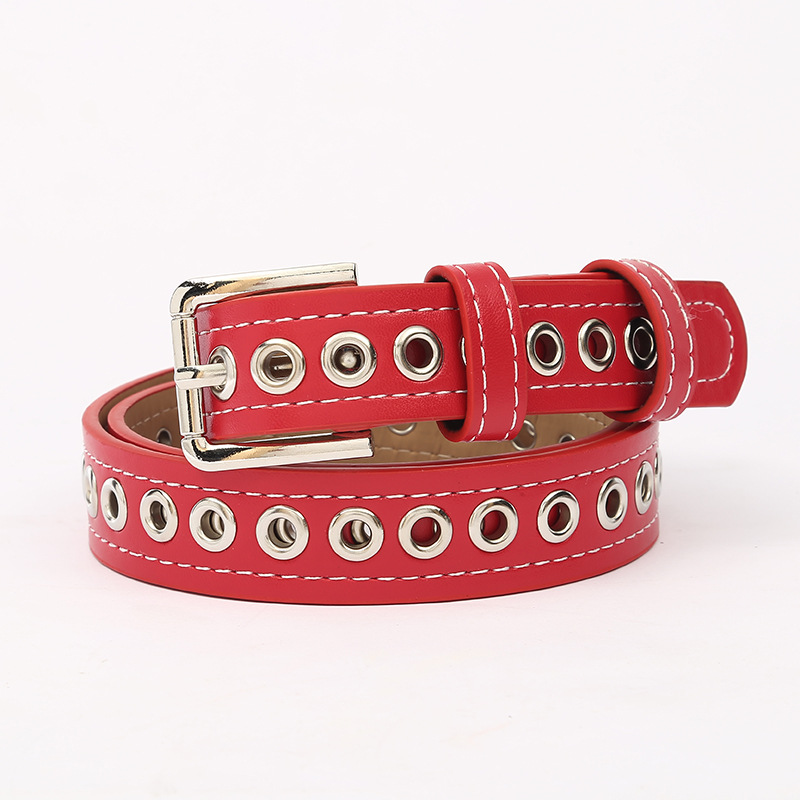 HD0728--2019 Nieuw aangekomen goedkoopste damesmode lederen riem met doorvoertule 1,5 inch