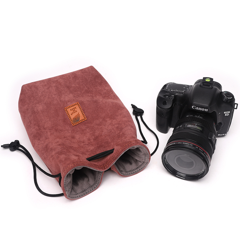 Klaar voor verzending Op voorraad Snelle verzending DIAT SM8 Hoge kwaliteit goedkope cameralens tas Trekkoord SLR cameratas zacht comfortabel