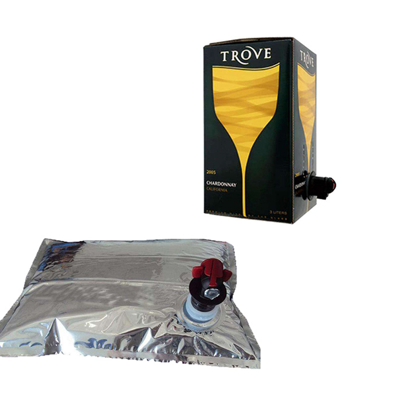 Hoogwaardige aluminiumfolie ventielzak in doos voor vloeistof, wijn, olie, water, sap, wasmiddel met kraan