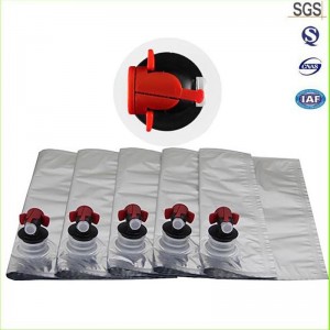 Chinese leverancier groothandel 3L 5L aluminiumfolie zak wijnzak in doos