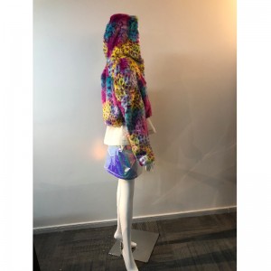 GEKLEURDE KORTE BONTJAS DAMES RLWF0006