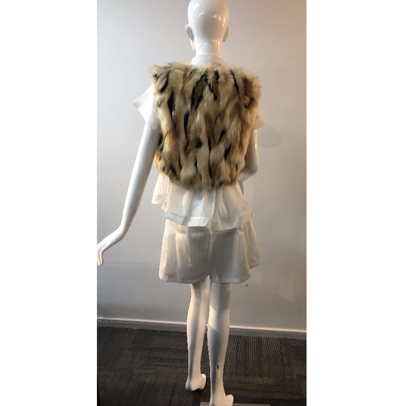 GEKLEURDE KORTE GILET DAMES RLWF0013