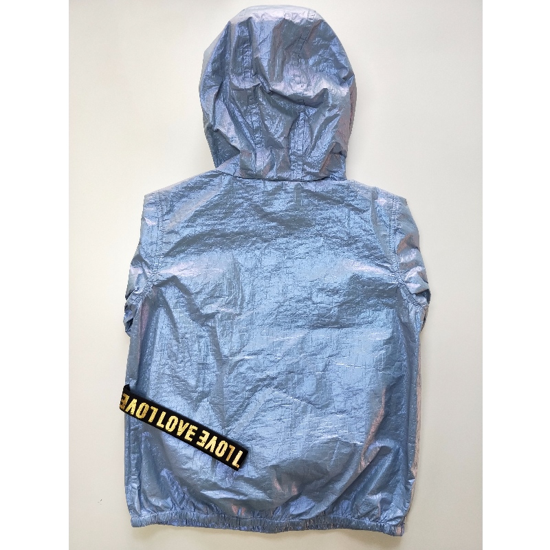 BLAUWE HOODED WINDERBREAKER VOOR KINDEREN RLCJ0002N