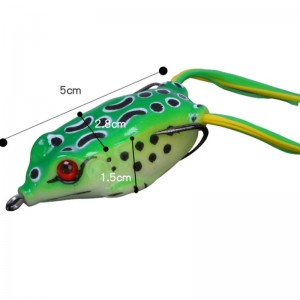 Siliconen donderkikker gesimuleerde Lei kikker road aas valse aas dubbele haak zwart aas zwarte vis gespecialiseerd in doden visgerei