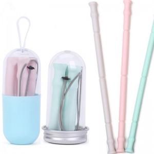 Opvouwbaar siliconen rietje