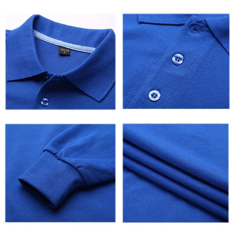 # TC-regular fit katoenen effen golfpoloshirts met lange mouwen