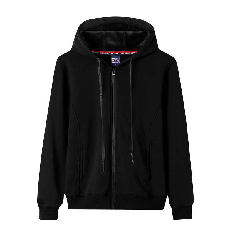 # 8017 Fleece sweater met capuchon en volledige ritssluiting