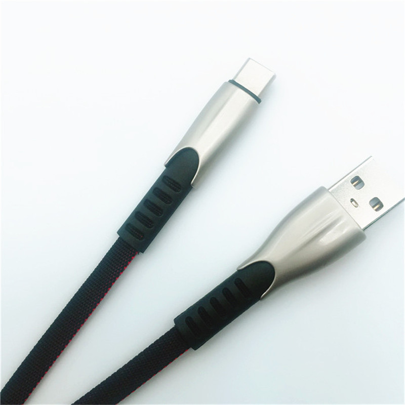 KPS-1001CB Micro Custom draagbare 1m 2A zinklegering Doek weven micro USB-kabel