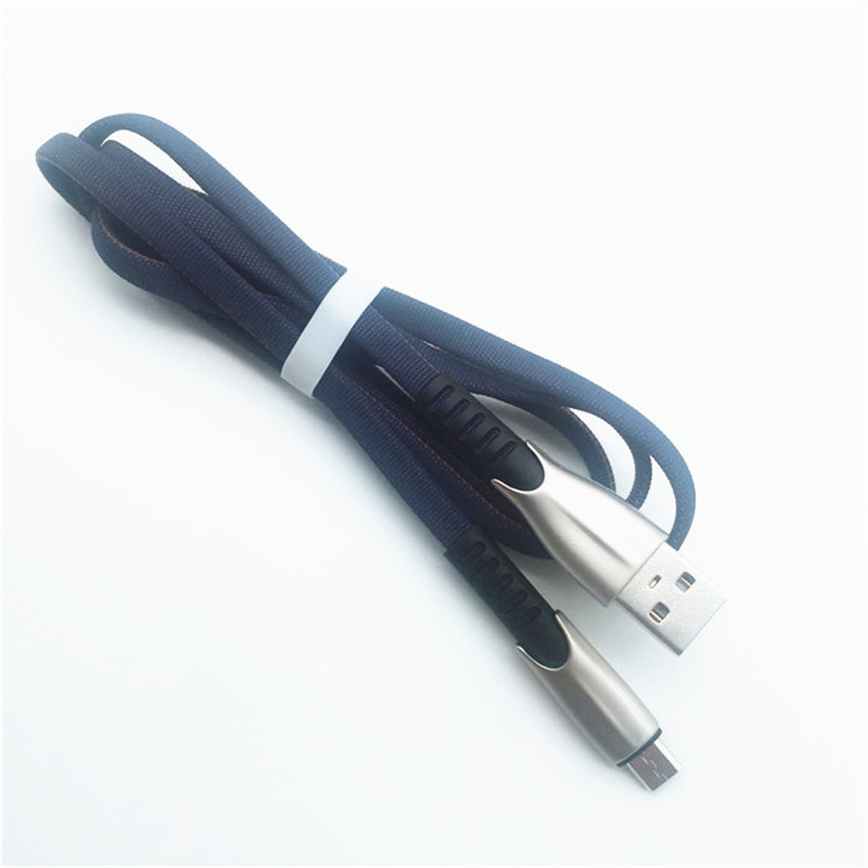 KPS-1001CB Micro Custom draagbare 1m 2A zinklegering Doek weven micro USB-kabel