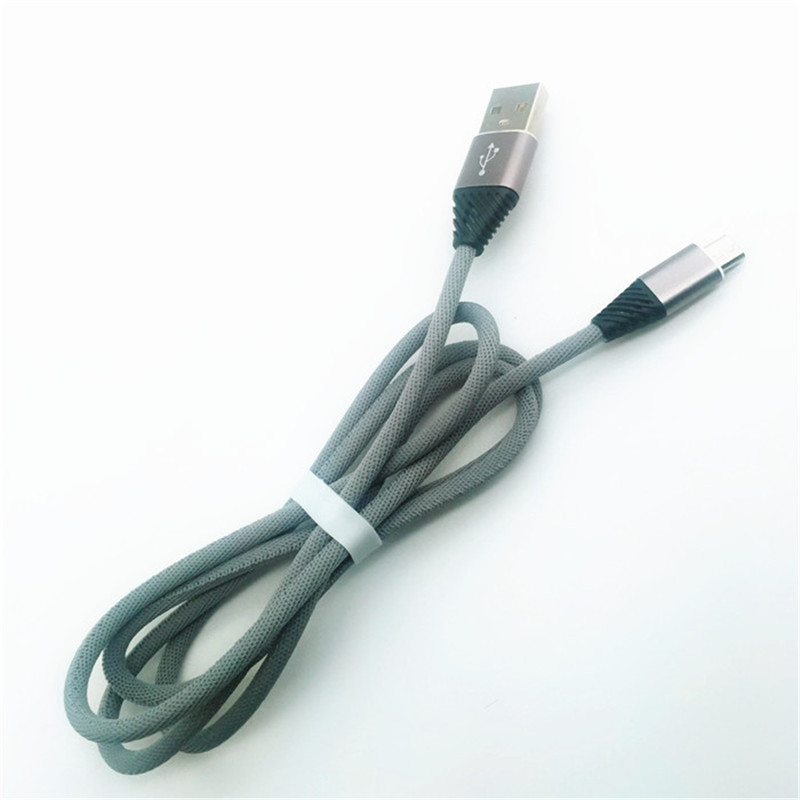 KPS-1004CB Micro Custom katoen weven 1m 2.2a snellaad micro usb-kabel voor Android