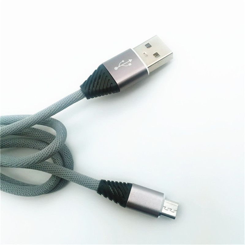 KPS-1004CB Micro Custom katoen weven 1m 2.2a snellaad micro usb-kabel voor Android