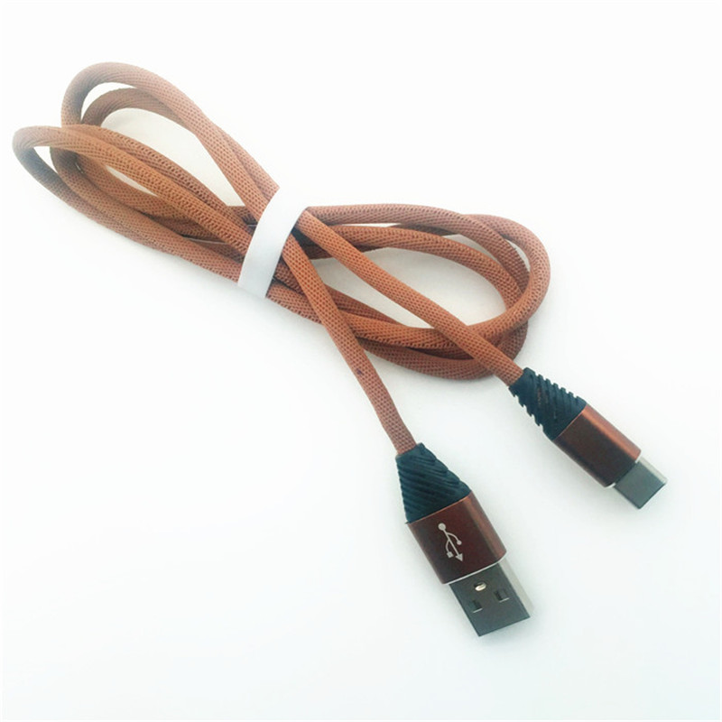 KPS-1004CB TYPE C Aangepast katoenweefsel 1 m USB 2.2 hoge snelheid oplaadtype c USB-kabel