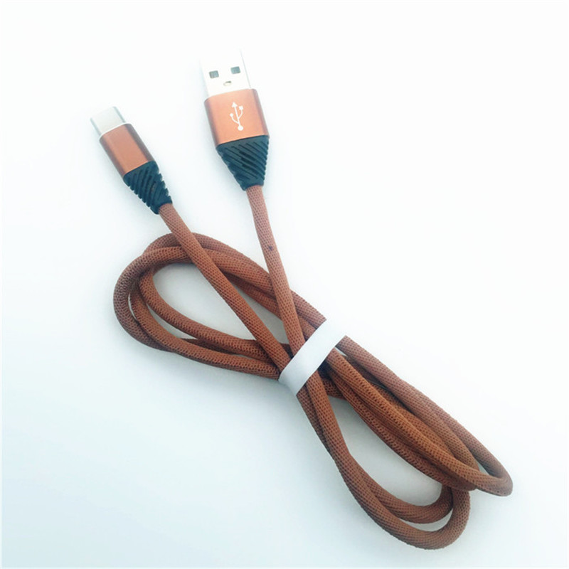 KPS-1004CB TYPE C Aangepast katoenweefsel 1 m USB 2.2 hoge snelheid oplaadtype c USB-kabel