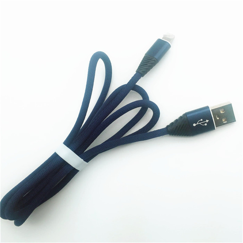 KPS-1004CB 8-pins hoge kwaliteit 1M 2.2A katoen weven snel opladen usb-datakabel