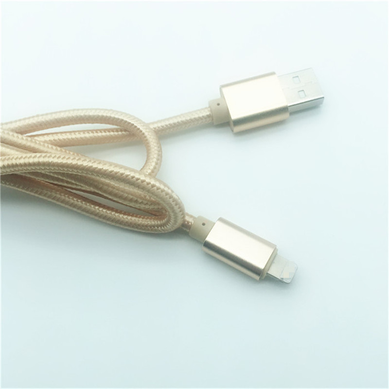 KPS-1005CB 8PIN 2M Hoge kwaliteit nylon gevlochten 2A snelle usb-datakabel voor iPhone