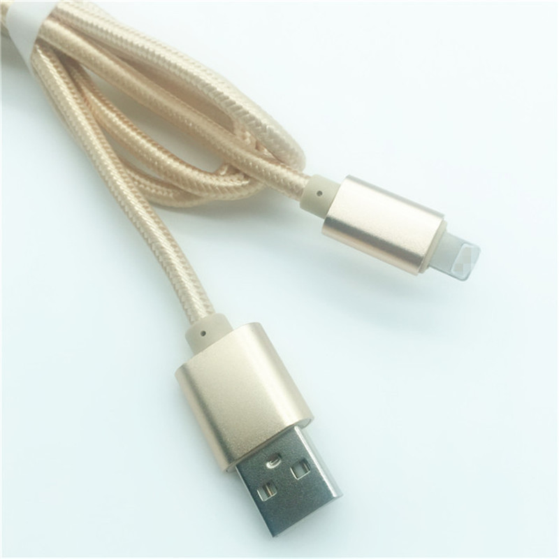 KPS-1005CB 8PIN 2M Hoge kwaliteit nylon gevlochten 2A snelle usb-datakabel voor iPhone