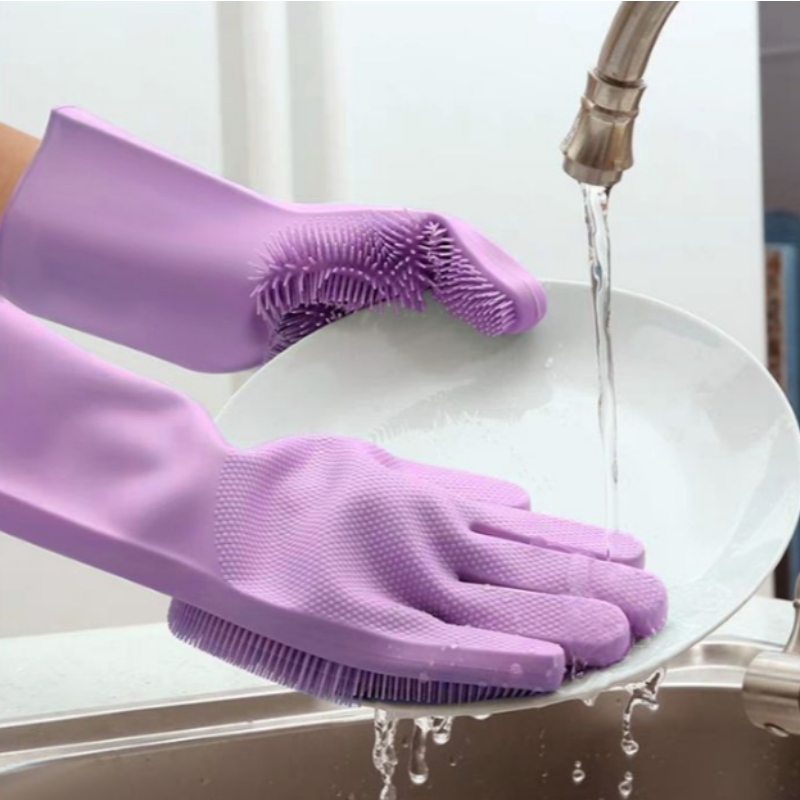 Siliconen afwashandschoenen warmte-isolatie, antislip en slijtvaste keukenborstel siliconen borstel