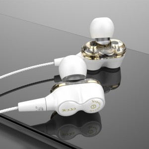 2019 Nieuwe dubbele driver Goede diepe bas Stereo Hi-Fi In-ear bedrade oortelefoon OE18