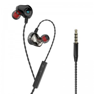 Modeontwerp Dual Driver oorhaak Stereo bedrade oortelefoon